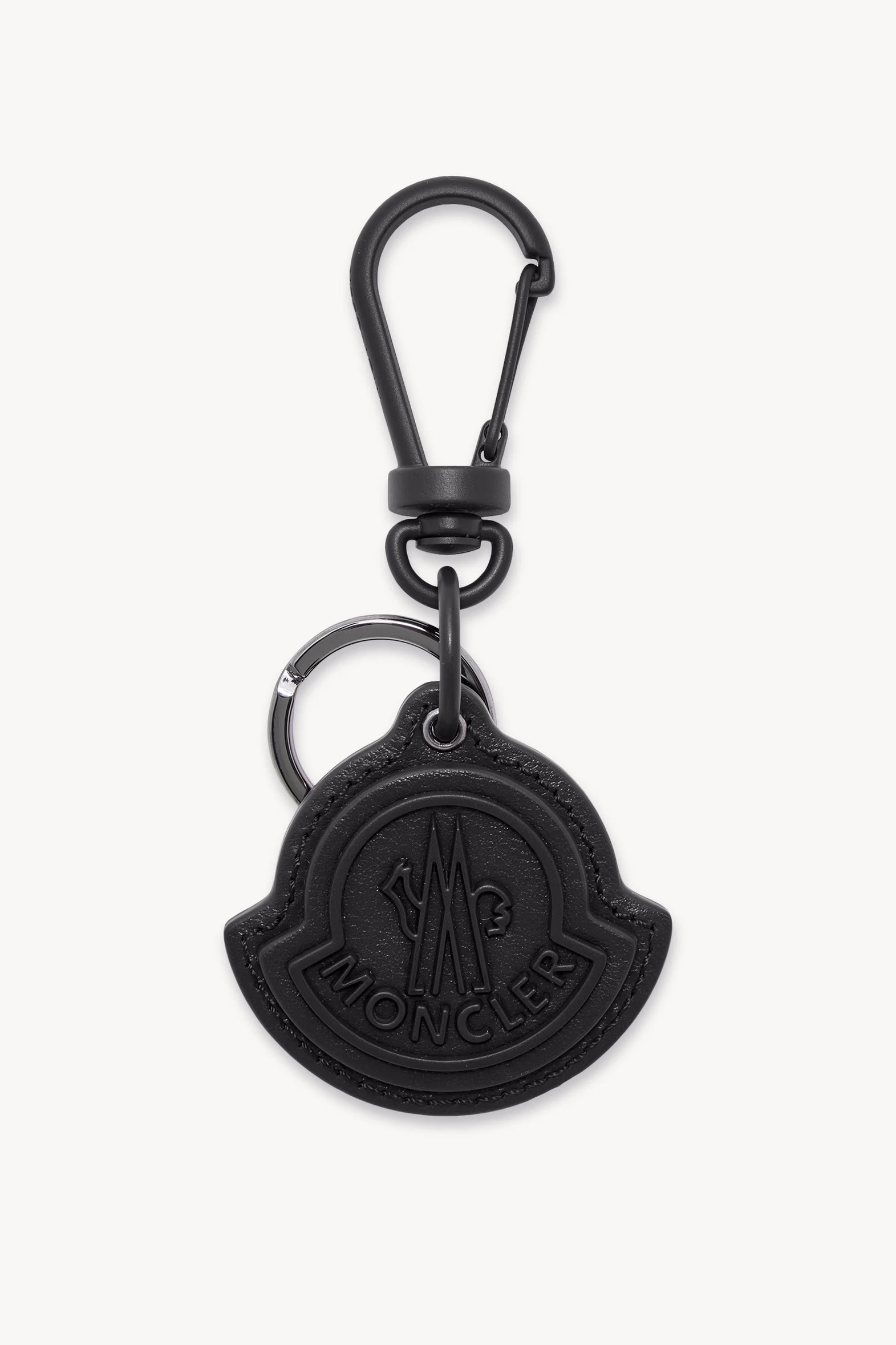 Logo Leather Key Ring Black Moncler 0